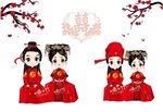 手绘古装新郞新娘