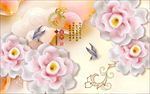 玉雕花朵花纹电视背景墙