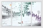 新中式抽象山水移门