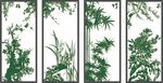 梅兰竹菊矢量  硅藻泥图案