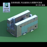 写字楼 现代办公楼 建筑模型图
