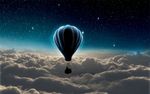 唯美蓝色宇宙星空气球背景