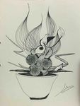 花绘素描  花插图