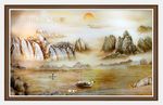 鸿运当头流水生财风水装饰画图片