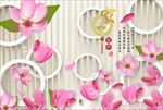 3d唯美桃花电视背景墙