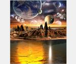 金色宇宙星空星云壁画装饰画