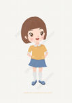 可爱的波波头小女孩卡通形象