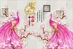 3d玉兰花电视背景墙