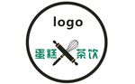 蛋糕茶饮甜品圆形吸塑灯箱矢量图