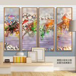山水背景墙壁画