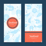 手绘蓝色海洋竖版海报优惠券设计