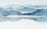 新中式北欧山水创意壁画