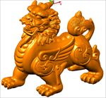 麒麟摆件瑞兽圆雕图浮雕动物挂件