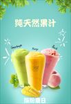 清凉夏日天然水果刨冰海报