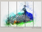 蓝孔雀油画