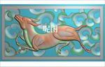 藏式动物梅花鹿花板围板精雕图