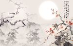 高清古典花鸟家装背景墙