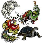 青龙白虎玄武朱雀神兽素材