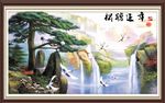 大型高清分层松鹤延年背景装饰