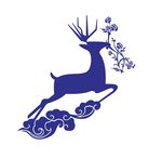 白鹿衔花