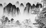 水墨山水天下艺术墙面背景底纹素