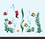 海底世界 海底鱼矢量 海马 海