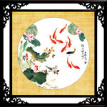 国画九鱼图