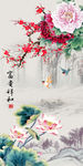 富贵祥和荷花牡丹图