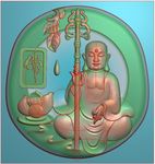 莲花地藏王菩萨地藏佛挂件精雕图