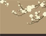 玉兰花矢量 硅藻泥电视背景墙