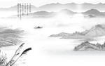背景墙 中式装饰画 抽象画 抽