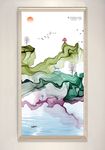 新中式山水线条装饰画