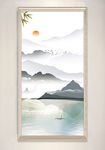 中式山水倒影装饰画