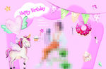 粉色独角兽生日照片墙
