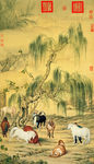 八骏图-郎世宁高清图
