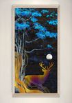 现代简约丛林夜景麋鹿装饰画