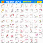 粉色花枝 中国风桃花水墨梅花樱