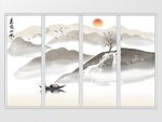 新中式禅意意境山水移门