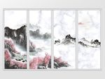 唯美中式水墨山水移门