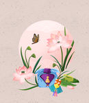 手绘花卉图案