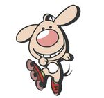 轮滑 溜冰 卡通 图案 狗狗