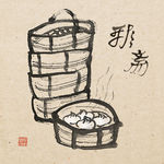 新中式蔬菜 古风装饰画 民俗装
