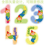 卡通数字EPS分层