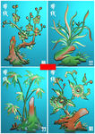 梅兰竹菊四季花门板精雕浮雕灰度