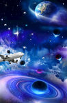 星空宇宙竖幅吊顶图