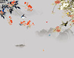 中式花鸟山水画