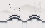 新中式古建筑背景墙