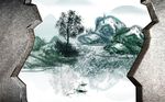 新中式山水画背景墙
