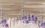 现代简约创意复古城市背景墙