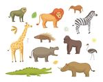 森林动物矢量卡通素材